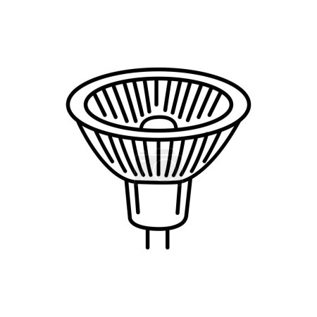 Illustration for Halogen lamp black line icon. - Royalty Free Image