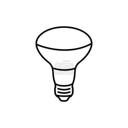 Téléchargez les illustrations : Réflecteur industriel bulbblack line icon. - en licence libre de droit