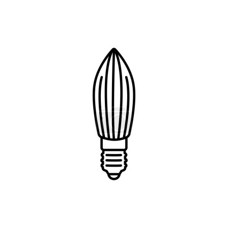 Téléchargez les illustrations : Lampe LED ligne noire icône. - en licence libre de droit