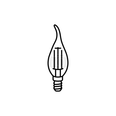 Illustration for Light bulb candle black line icon. - Royalty Free Image
