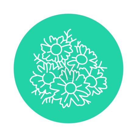 Téléchargez les illustrations : Icône de ligne de couleur végétale camomille. Pictogramme pour page web - en licence libre de droit