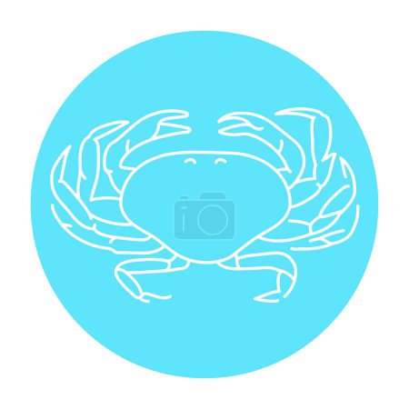 Ilustración de Ilustración de línea de color cangrejo. Peces del océano - Imagen libre de derechos