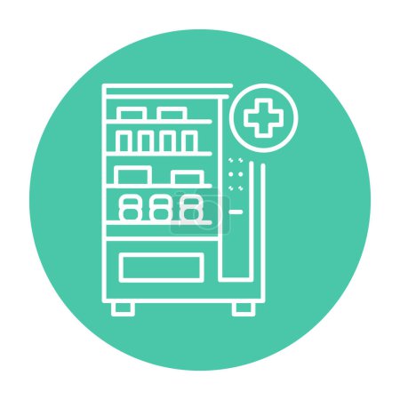 Illustration for Medical vending machine color line icon. Pictogram for web page - Royalty Free Image
