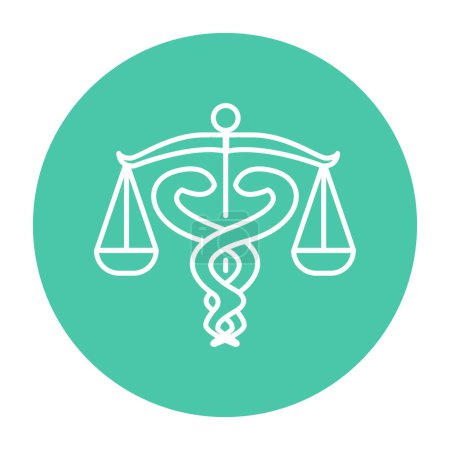 Illustration for Telehealth law color line icon. Pictogram for web page - Royalty Free Image