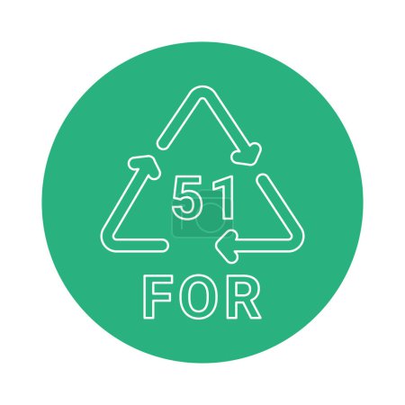 Illustration for Organic recycling code FOR 51 line icon. Consumption code. - Royalty Free Image
