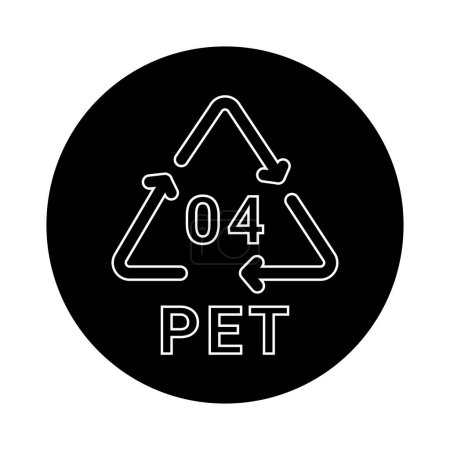 Illustration for Plastic recycling code PET 04 line icon. Consumption code polyethylene. - Royalty Free Image