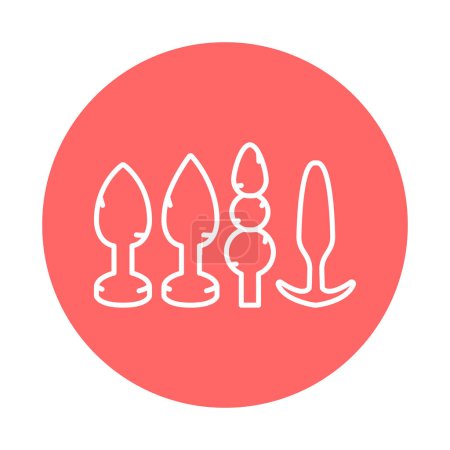 Illustration for Anal plugs color line icon. Pictogram for web page - Royalty Free Image