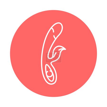 Téléchargez les illustrations : Vibromasseur clitoris icône de ligne de couleur. Pictogramme pour page web - en licence libre de droit