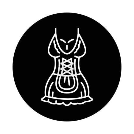 Téléchargez les illustrations : Femme de ménage sexy costume couleur ligne icône. Pictogramme pour page web - en licence libre de droit