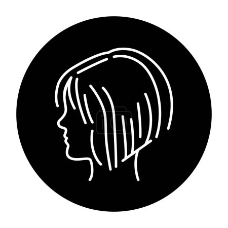 Ilustración de Mujeres bob corte de pelo icono de la línea de color. Industria de belleza. Servicio de peluquería. - Imagen libre de derechos