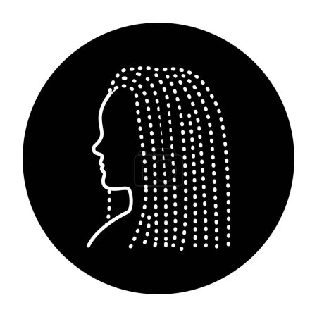 Téléchargez les illustrations : Femme dreadlocks icône de ligne de couleur de cheveux. Industrie de la beauté. Service de coiffure. - en licence libre de droit