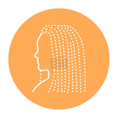 Téléchargez les illustrations : Femme dreadlocks icône de ligne de couleur de cheveux. Industrie de la beauté. Service de coiffure. - en licence libre de droit