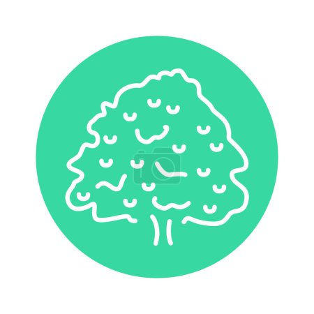 Illustration for Chestnut tree color line icon. Pictogram for web page - Royalty Free Image