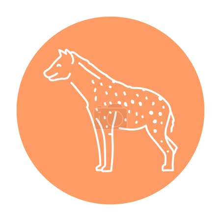 Téléchargez les illustrations : Illustration de ligne de couleur Hyena - en licence libre de droit
