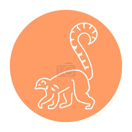 Téléchargez les illustrations : Illustration de ligne de couleur lémurien - en licence libre de droit