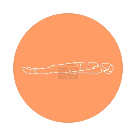 Illustration for Shavasana Corpse Pose color line illustration. Pictogram for web page - Royalty Free Image