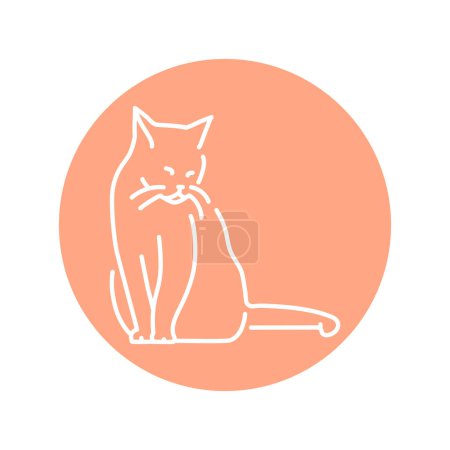 Illustration for Cat enjoy rest  color line icon. Pictogram for web page - Royalty Free Image