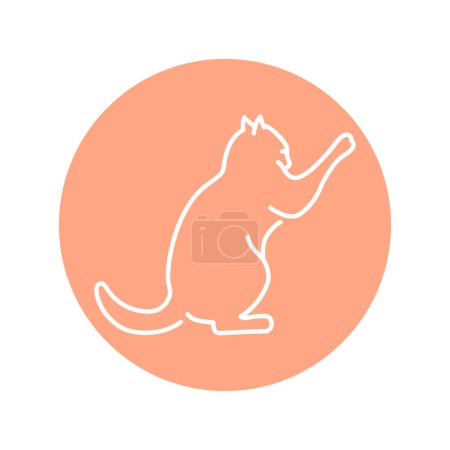 Illustration for Evil cat fights color line icon. Pictogram for web page - Royalty Free Image