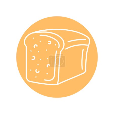 Illustration for Grain bread black line icon. Bakery. - Royalty Free Image
