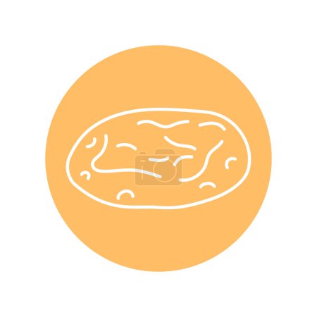 Ilustración de Icono de línea negra de pan Pita. Panadería. - Imagen libre de derechos