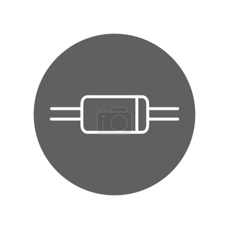 Illustration for Large signal diodes black line icon. Pictogram for web page - Royalty Free Image