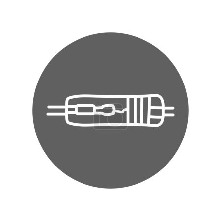 Illustration for Point contact diode black line icon. Pictogram for web page - Royalty Free Image