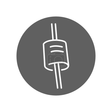 Illustration for Transient voltage black line icon. Pictogram for web page - Royalty Free Image