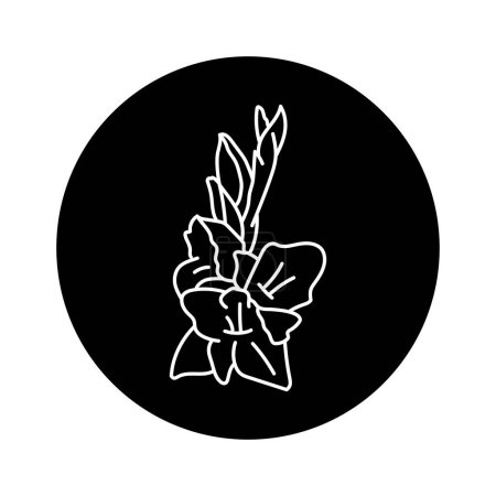 Ilustración de Gladiolo flor línea negra - Imagen libre de derechos
