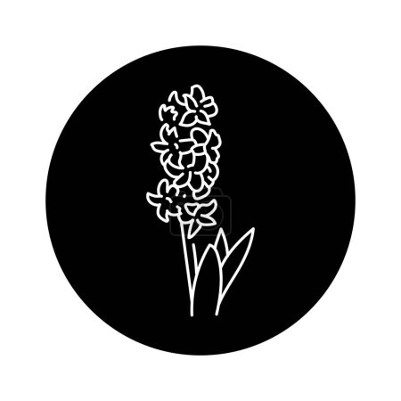 Illustration for Hyacinth flower black line - Royalty Free Image