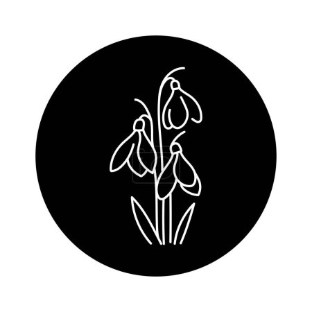 Ilustración de Nieve flor negro línea - Imagen libre de derechos