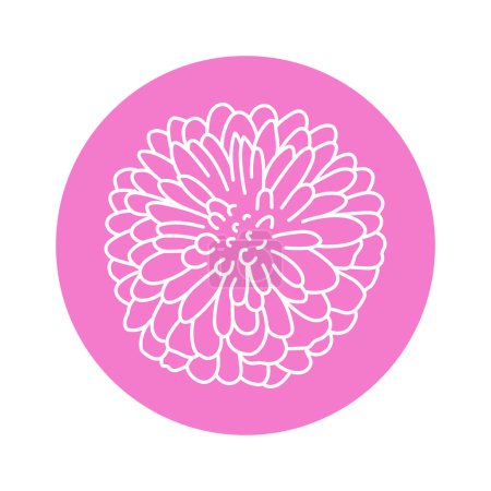 Illustration for Chrysanthemum flower black line - Royalty Free Image