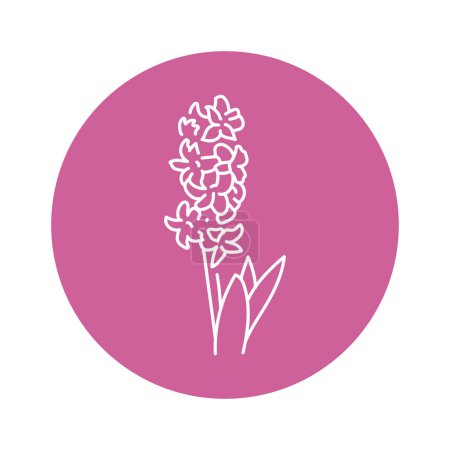 Téléchargez les illustrations : Jacinthe fleur ligne noire - en licence libre de droit