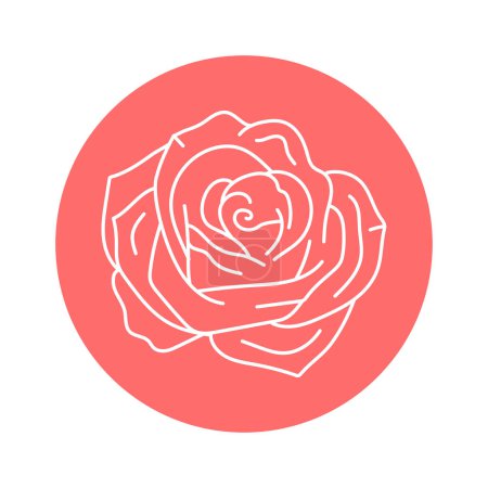 Téléchargez les illustrations : Rose fleur ligne noire - en licence libre de droit