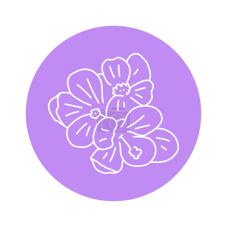 Ilustración de Flor violeta línea negra - Imagen libre de derechos
