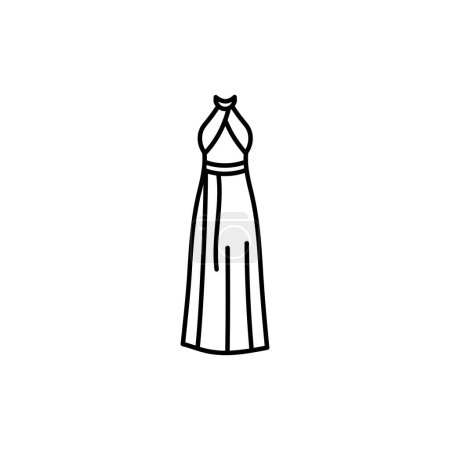 Ilustración de Vestido con un icono de línea negra sisa americana. - Imagen libre de derechos