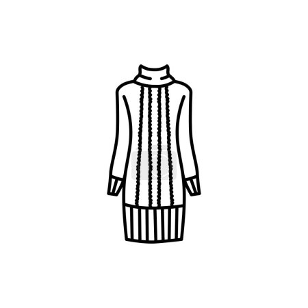 Illustration for Winter dress black line icon. - Royalty Free Image