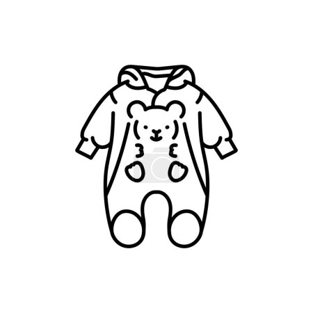 Illustration for Baby rompers black line icon. - Royalty Free Image
