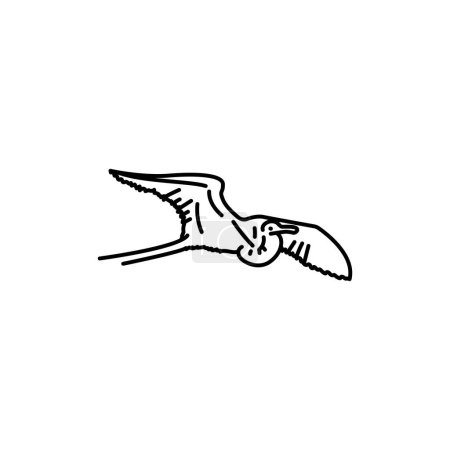 Illustration for Frigatebird black line icon. - Royalty Free Image