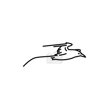 Ilustración de Phaeton pájaro línea negra icono. - Imagen libre de derechos