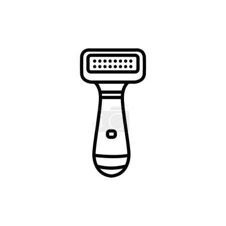 Illustration for Grooming comb for dogs and cats black line icon. - Royalty Free Image