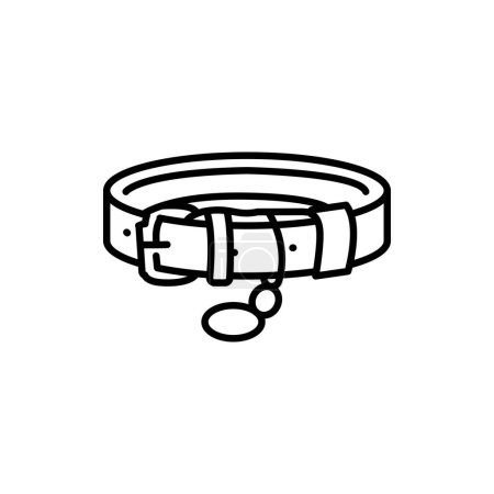 Illustration for Pet collar black line icon. - Royalty Free Image