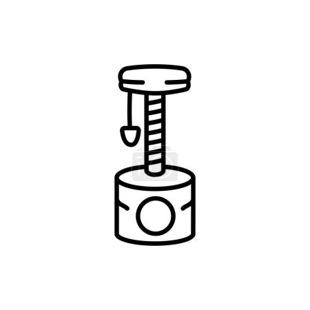 Illustration for Rope cat scratcher black line icon. - Royalty Free Image