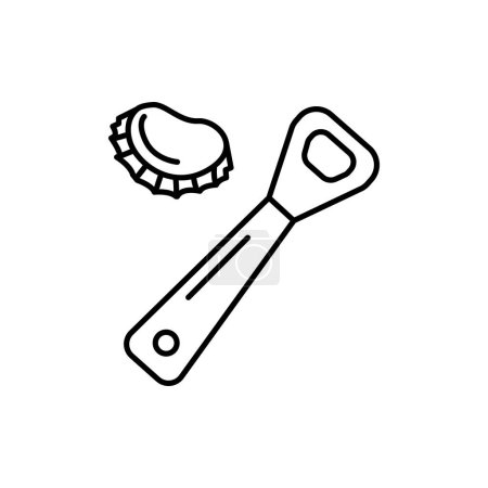 Illustration for Opener and lid black line icon. - Royalty Free Image