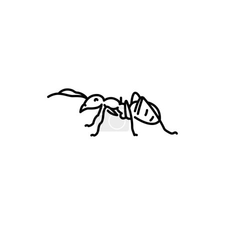 Illustration for Ant black line icon. - Royalty Free Image