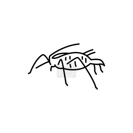 Illustration for Aphid black line icon. - Royalty Free Image