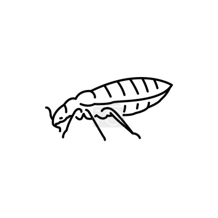 Illustration for Bug black line icon. - Royalty Free Image