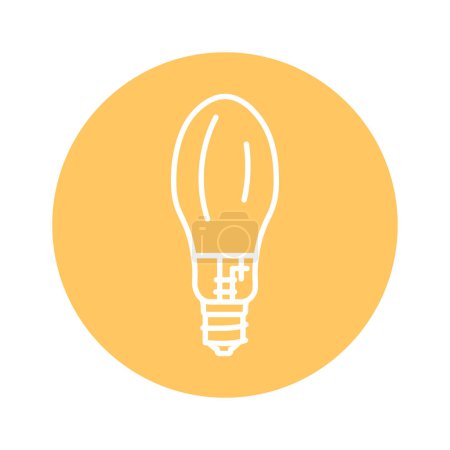 Illustration for Gas discharge lamp black line icon. - Royalty Free Image
