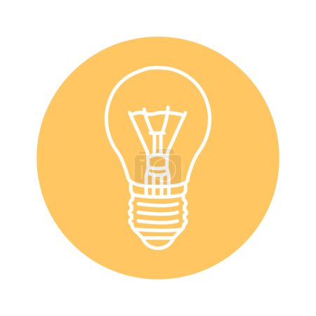 Illustration for Incandescent lamp black line icon. - Royalty Free Image