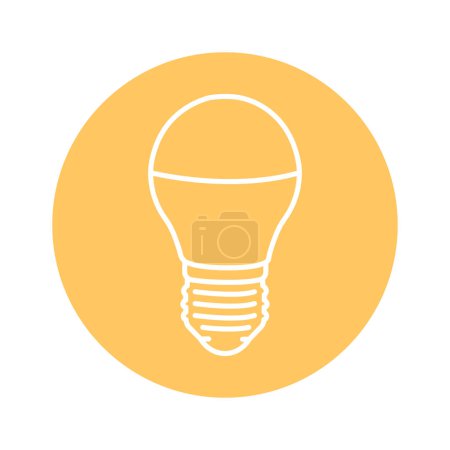 Illustration for LED lamp black line icon. - Royalty Free Image