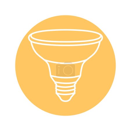 Illustration for LED reflector lamp black line icon. - Royalty Free Image